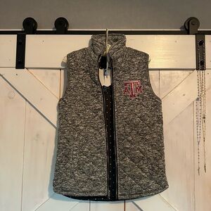 Gray Women's Vest with Embroidered Logo